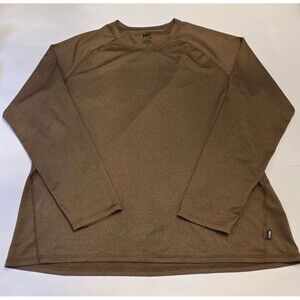 REI Co-op Long Sleeve Performance Shirt Mens XL Brown Lightweight Stretch Crew